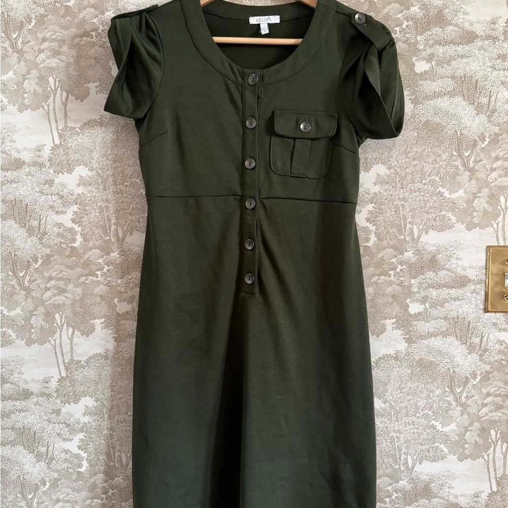 Vintage dELiA*s olive utility dress